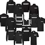T-Shirt Security | Crew | Ordner | WUNSCHTEXT | Poloshirt | Hoodie | Jacke | Warnweste | Mütze (S, Crew - Sweatjacke)