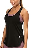 icyzone Yoga Sport Tank Top Damen Racerback Lauftop Fitness Running Shirt Oberteile (M, Black)