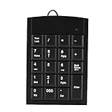 Nummernblock Numeric Keypad,Richer-R Tragbare Schlanke Mini USB 19 Tasten Numerische Ziffernblock,Ergonomisch Nummernblock Tastatur für Laptop Desktop PC Schw