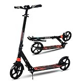 MERSHAO Roller, Dual Suspension City Scooter älter 8-12, große Räder, um Einstellbarer Kick Micro-Scooter zusammenzufassen (Color : A)