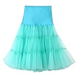 Zegeey Damen Tutu Kleid 50er Retro Einfarbig Hohe Taille Ballet Tüllrock Tanzkleid Zubehör Cosplay Petticoat Rockabilly Kleid Festival Kleid Karneval Kostü