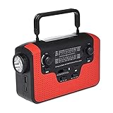 ELXSZJ XTZJ ENTHOWNAFLE Hand CANK Solar Wetter Radio FM/AM Radio Dynamo Notfallradio in einem Power Portable Radio mit Telefonladegerät Taschenlampe MP3-Player SOS-Alarm zum Wandern Camping H