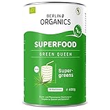 Green Queen - Bio Superfood Pulvermischung - Berlin Organics - Supergreens mit Vitamin B12 - Grüne Smoothie - Green Superfood - G