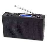 DAB/DAB. Digital +. & FM. Radio mit 3,5-mm-Kopfh?rerbuchse, batteriebetrieben TUPFEN Radios wiederaufladbares digitales Radio mit USB Geladen (Color : Black)