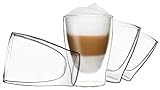 DUOS 4X 310ml Set doppelwandige Gläser Latte mit Schwebe-Effekt by F