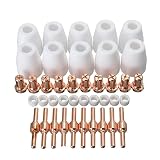 Zhuton6551 40 Stück/Set Luft-Plasma-Schneiddüsen Spitze Taschenlampe Schweißelektrodendüse kompatibel mit PT-31 PT 80 LG-40 Taschenlamp