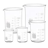 Borosilikatglas Bechergläser Set Becherglas mit klare Ausguss 50ml 100ml 250ml 400ml 600ml Meßb