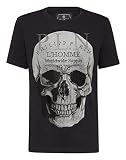 Philipp Plein MTK3610 T-Shirt mit Totenkopf, platiniert Gr. M, Schw