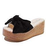 Perferct Bade Flip Flops Damen,Sommer-Slipper-Slipper, Plateau-Slipper, Hochhackige Flip-Flops, All-Match-Slipper FüR Modische Oberbekleidung,Schwarz,39