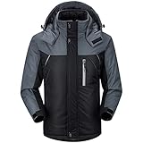 WTJKNS 2021 Herren Winter Dicke Winddichte Samt Daunenjacke Herren Wasserdichte Dwaterproof Jacke (Color : Black, Size : 2xl)