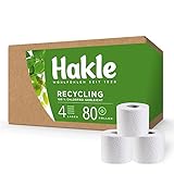 Hakle Recycling BIG PACK (80 x 130 Blatt), komfortabel weiches WC Papier, 4-lagiges Toilettenpapier für die sanfte tägliche Reinigung, Klopapier ohne Plastikverpackung