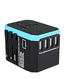 TGRTY Weltweiter Universal-Netzadapter Reiseadapter International Universal Power Adapter All-in-One mit 5 USB Weltweiter Wandladegerät für UK/EU/US/Asien Reisestecker für internationales N