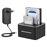 Dockingstation für externe USB 3.0-zu-SATA-Festplatten mit zwei Einschüben für 2,5/3,5-Zoll-Festp