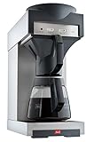 Melitta 20348 Filterkaffeemaschine mit Glaskanne, 1,8 l, Warmhalteplatte, 17M, Edelstahl/Schwarz ,