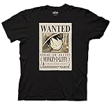 Ripple Junction One Piece Luffy Full Wanted Poster Anime Erwachsene Kurzarm T-Shirt, schwarz, X-Groß