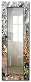 Artland Ganzkörperspiegel Holzrahmen zum Aufhängen Wandspiegel 50x140 cm Design Spiegel Natur Blumen Pusteblume Wassertropfen Bunt T9IN