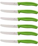 6 Stück Tafelmesser Tischmesser Brotzeitmeser VICTORINOX Grün Neue Griffform!