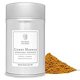 Boomers Gourmet - Premium Curry Madras, original indisch, scharfes Curry Pulver Gewürzmischung - Gewürzdose 11,5 cm - 120 g