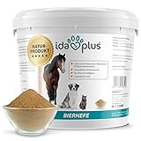 Ida Plus - Reines Bierhefe-Pulver - 3 kg - 100% Naturprodukt für Hunde, Katzen & Pferde - Futterergänzung für glänzendes Fell & kräftige Haut - reich an B-Vitaminen, Mineralien & Sp