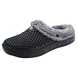 Anliyou Wasserdicht Clogs Damen Herren Wasserabwiesend Gartenschuhe Hausschuhe Gefüttert Pantoffeln Schlappen Slippers Men Woman Cosyshoe Clogs Indoor Outdoor Kuschelig Hausschlapp