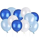 Lelengder 50 x Luftballons Blau | Luftballons | Luftballon für schöne Feiertage und Feste, Baby Shower, die Hochzeit, die zum Geburtstag, 12 Zoll, Perlglanz, Verdicken 3.2G, 3 Farb