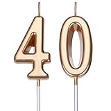 BBTO 40. Geburtstag Kerzen Kuchen Nummer Kerzen Alles Gute zum Geburtstag Kuchen Kerzen Topper Dekoration für Geburtstag Hochzeit Jahrestag Feier Gunst (Champagner Gold)