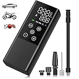 Akku Elektrisch Auto Luftpumpe Tragbare - Elektrische Kompressor mit LED Licht 5 Ventil Fahrradpumpe Portable Bälle Pumpe Mini Reifen Air Compressor Akkupumpe für Outdoor Fahrrad Scooter M