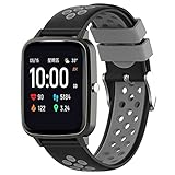 Braleto Armband für ID 205/205L/ID215G, Mehrere Farben Silikon Sportuhrenarmbänder für Frauen Männer Kinder ID205 Ersatzarmbänder (Schwarz grau)