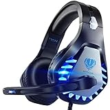 Pacrate Gaming Headset für PC, PS4, PS5, Xbox One, Xbox Series X, Laptop, 3.5mm Kopfhörer Kinder LED L