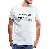 Spreadshirt Border Collie Schaf Bis Einer Heult Männer Premium T-Shirt, M, Weiß