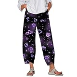 Fanxing Valentinstag Drucken High Waist Breite Bein Hose Casual Loose Hohe Taille Lässige Sporthose Lange gerade Hohe Taille Jogginghose Lose Elastisch Bund F