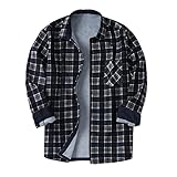 Karierte Thermohemd Herren Langarm Flanellhemd Longsleeve Winterjacke Hemdjacke Hemd Freizeithemden Herrenhemden H