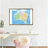 Poster Kunstwerk 40x60 cm rahmenlos Australien politische Karte dekorative Wandkunst Poster Malerei Leinwand Schulbedarf Heimtex