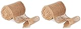 Novatool 2X Jutefaser breit | 15cm x 25m Jute Wickelstreifen | Jutegewebe Leinen Band Baumrinde M
