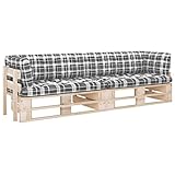 Tidyard 2-Sitzer Garten Palettensofa mit Kissen Ecksofa Gartensofa Sitzgruppe Sofa Lounge Garnitur Gartenset Palettenmöbel Gartenmöbel Impräg