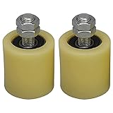 Binogram 2 STüCKE 48X50Mm Gelb Silber Nylon Stahl Flach Rollen Lager FüHrungs Rad 6201 M12 Schraube für Elektrisches TüR Schieb