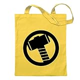 Kiwistar Mjölnir - Thors Hammer Tragetasche Baumwolltasche Stoffbeutel Umhängetasche Langer Henk