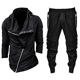 AWDX 2021 Neu Mode Trainingsanzug Set Herren, Sportkleidung Jogginganzug Herren Jogginganzüge Sportbekleidung Große Größen für Herren Sportanzug Sportklamotten Sweatshirt mit Sporthosen M