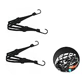 ETUKOAN Gepäckspanner, Fahrrad Spanngurte Fahrradsgurt Gepäckspanner mit Haken Verstellbar Spanngummi Gepäckträger für Motorradhelm Fahrradgepäck, 2 Stück