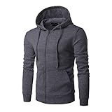 WAQD Herren Strick-Jacke Sweat-Jacke Sweatshirt Hoodie Pullover mit Kapuze Herren Kapuzenpullover Kapuzenjacke Hoodie Slim Fit Moden Sweatshirt Langarm Pullover-Shirt Sportjacke Outdoorjack