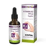 Vitamin K2 Tropfen - 200µg - 50ml - 1700 Tropfen - K2VITAL - Menaquinon MK-7 natürlichen Ursprungs - 99,7% All-Trans - MCT-Öl - Premium Q