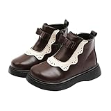 Stiefel für Mädchen Freizeitschuhe für Kinder Mode Warme Baumwollstiefel Reißverschluss Kinder Lederschuhe Prinzessin Stiefeletten R