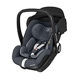 Maxi-Cosi Marble Babyschale, i-Size Baby-Autositz mit 157° Liegefunktion, Gruppe 0+ (40-85 cm / 0-13 kg) nutzbar ab der Geburt bis ca. 13 Monate, inkl. Marble Isofix Basisstation, essential grap