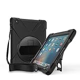 ProCase iPad 2 3 4 Hülle Case Handschlaufe [360° Handschlaufe Kickstand, Stylus-Halter] (Alt Model), Stoßfest Schutzhülle Cover mit Verstellbar Riemen Schultergurt für iPad 2/iPad 3 /iPad 4 –Schw