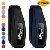 KIMILAR Cliphalter Kompatibel mit Fitbit Inspire & Inspire HR Clip（Nicht für Inspire 2）,[2 Pack] Silikon Ersatz Clip Verschluss Gurt Gehäuseabdeckung Zubehör Schutz Hülle Cover Case, Schwarz + Navy