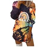 Uomitaff Strickkleid Damen Pulloverkleid Pullover Knitted Rollkragen Casual Langarm Boho Langarm Pullikleid Tunika Kleid Langarm Minikleid für Winter Casual Tunik