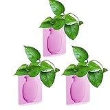 Yagerod 3/6 PCS Silikonvasen für Blumen, Magische Silikon-Sticky-Blumenvase, Abnehmbare Silikon-Blumenvase, Wiederverwendbarer Blumentopf zur Wandmontage (3PCS,Pink)