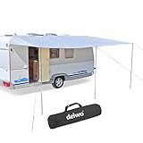 deiwo Premium Sonnensegel Sonnenvordach Markise Sonnensegel | grau | 300 x 240 cm | für Wohnwagen Wohnmobil B