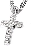 Halskette Frau Halskette Mann Kreuz Voodied Halskette mit Kristallanhänger Eiscreme für Herren Kette Halskette mit Sammes Vatertagsgeschenk Hip Hop Schmuck 75cm Halskette Anhänger Mädchen Mädchen G