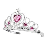 Boland 44079 - Haarreif Grace, für Kinder, Silber-Pink, Tiara, Krone, Prinzessin, Königin, Schmucksteine, Kostüm, Karneval, Mottoparty